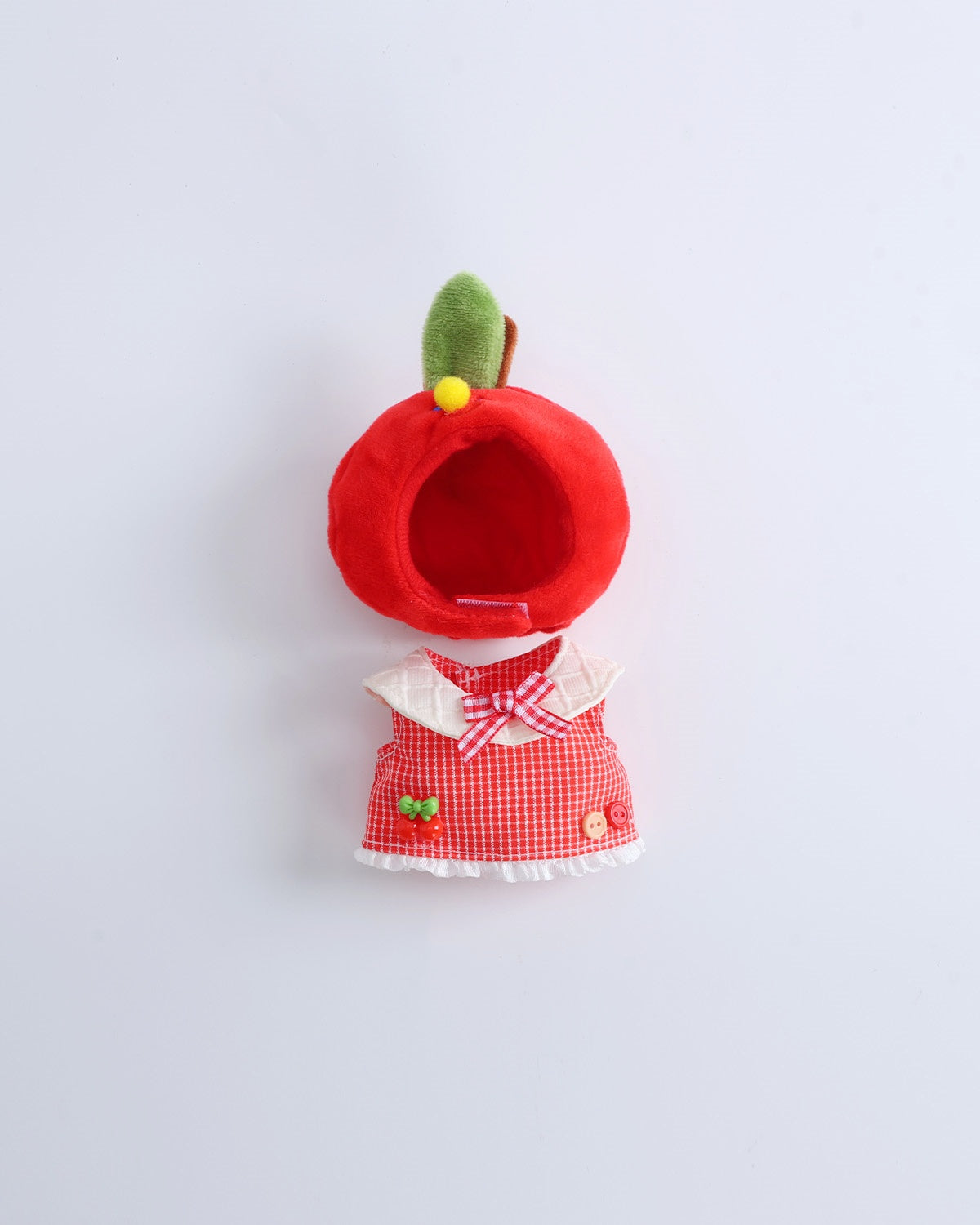Red Apple Plaid Dress Set of 2 - 6 Inches
