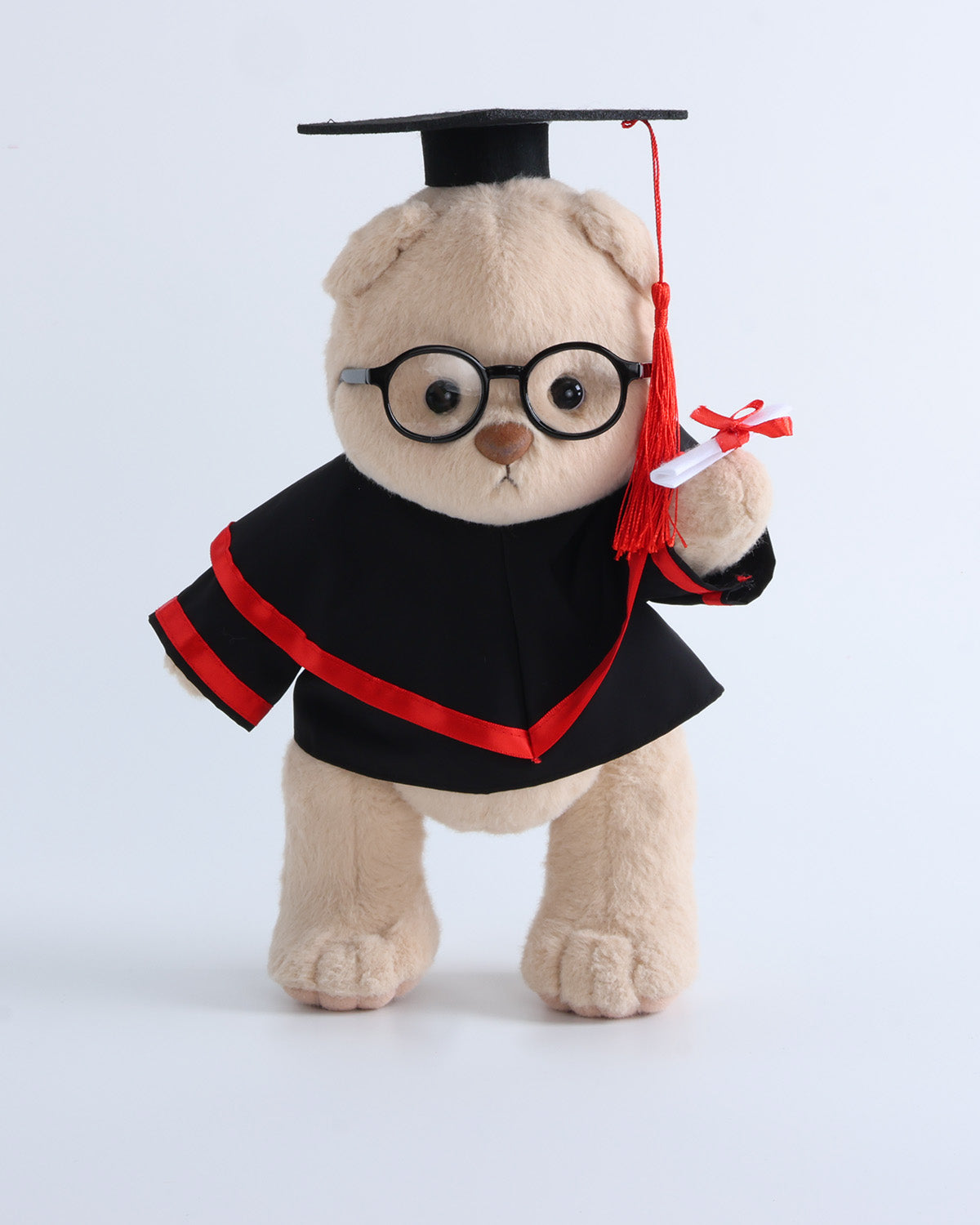 Teddy Bear & Red Hood Graduation Gown Set of 4 - 12 Inches