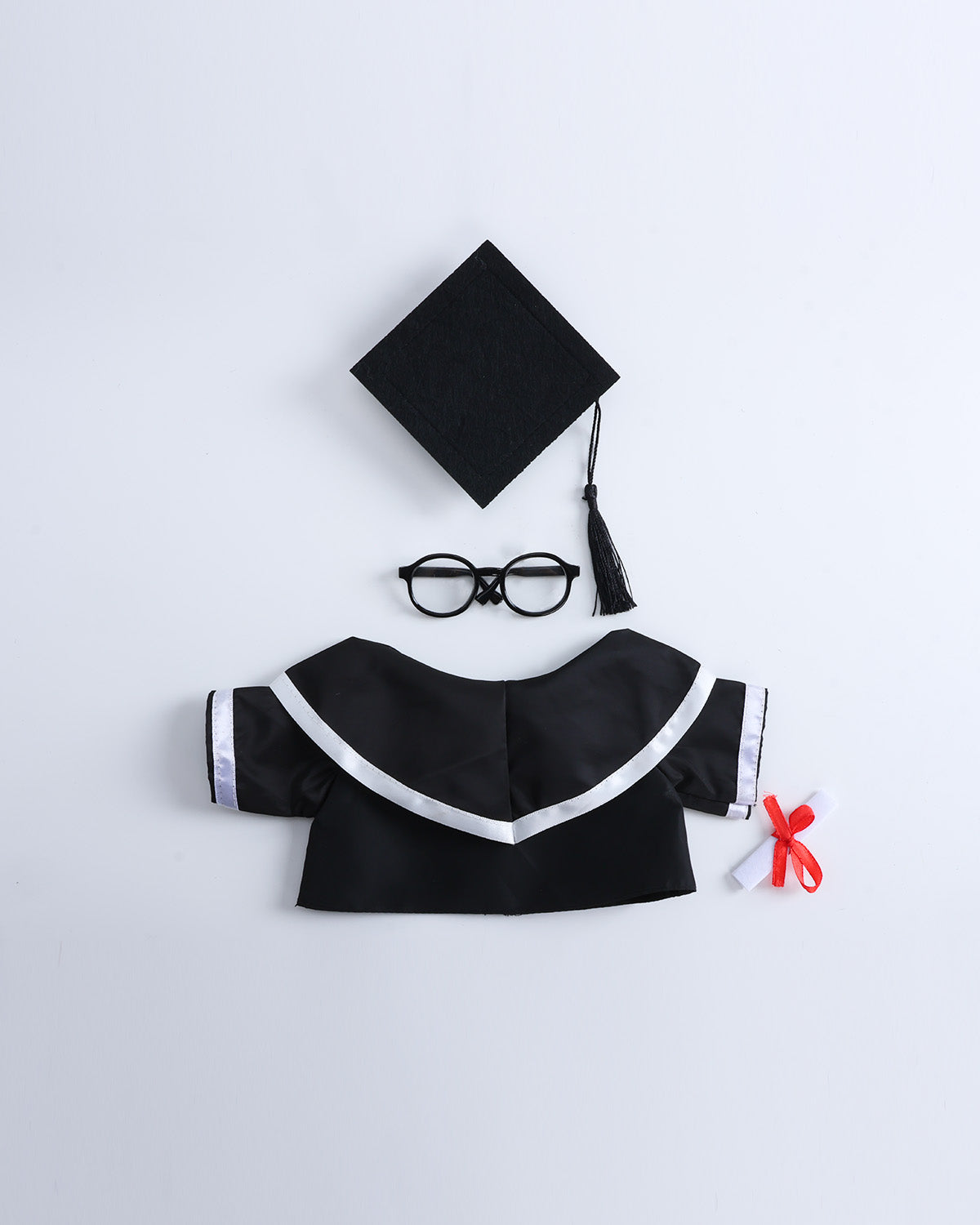 White Hood Graduation Gown Set of 4 - 12 Inches