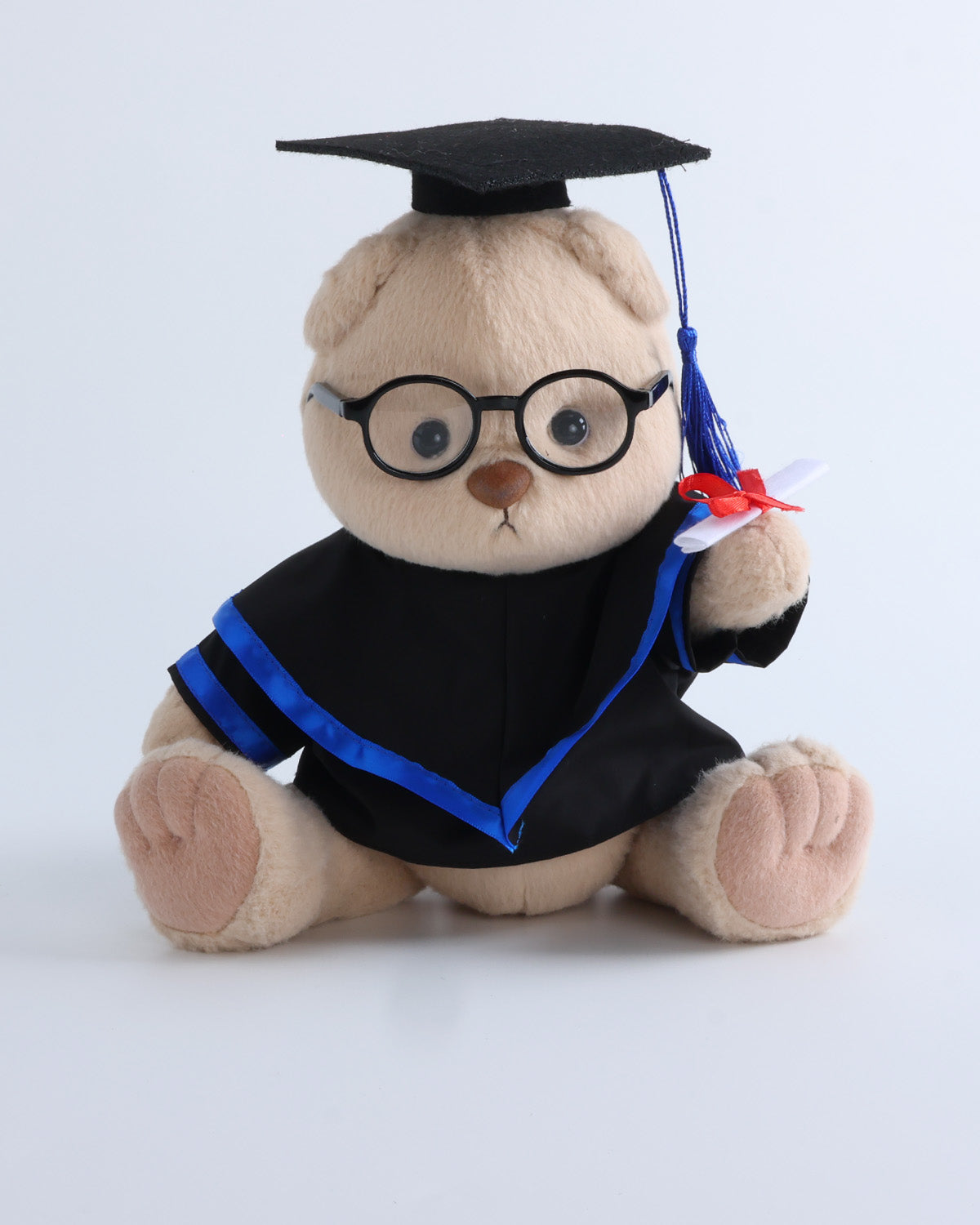 Teddy Bear & Blue Hood Graduation Gown Set of 4 - 12 Inches