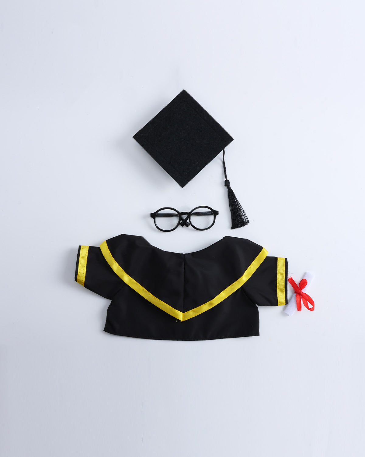 Yellow Hood Graduation Gown Set of 4 - 12 Inches