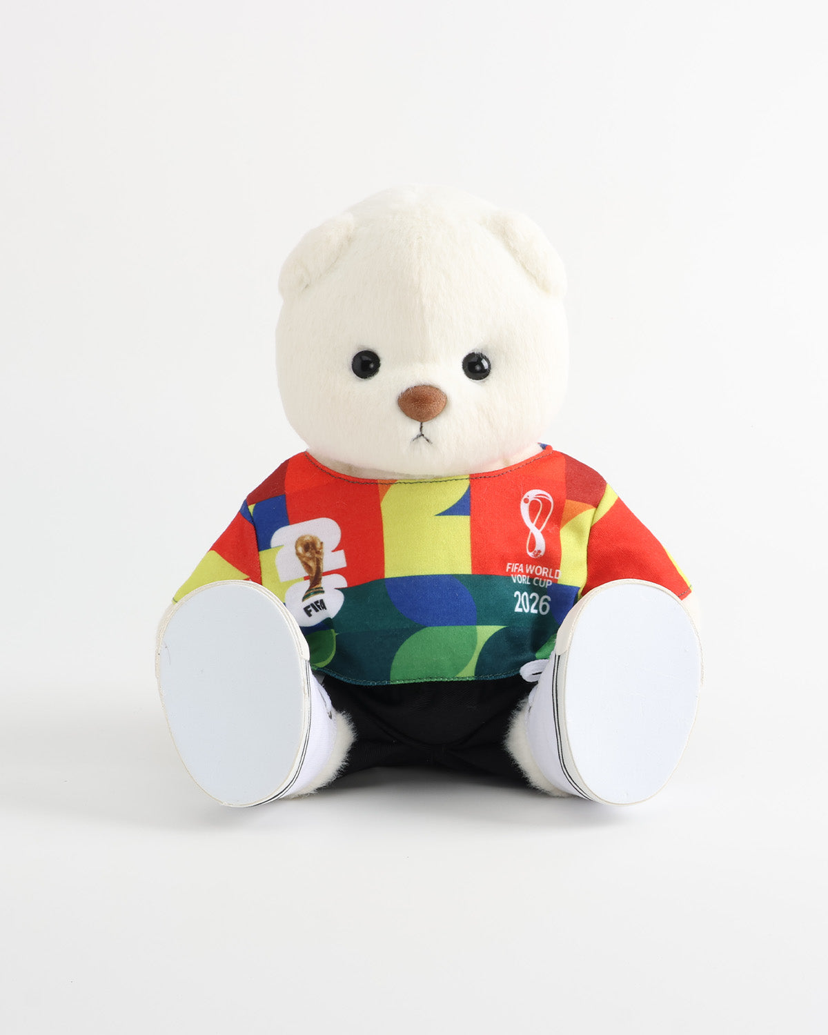 White Short Hair Bear & Colorful Block Print Soccer Jersey Set of 3 - 12 Inches