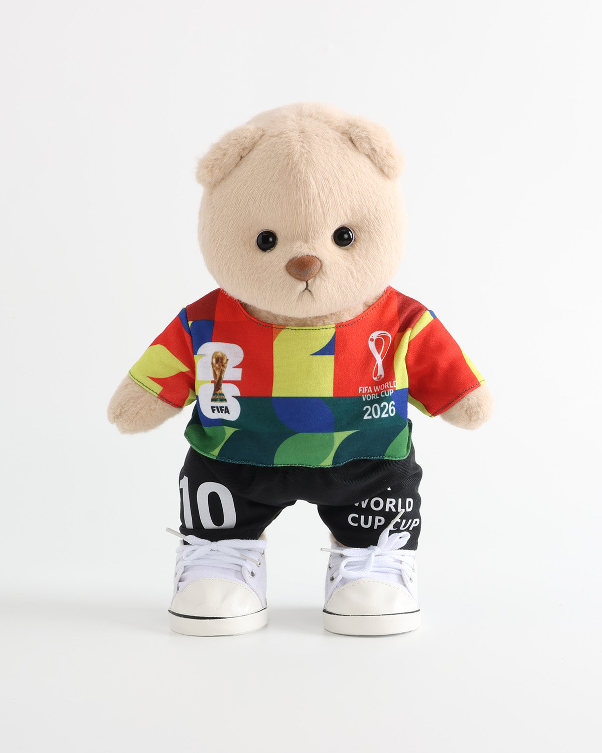 Teddy Bear & Colorful Block Print Soccer Jersey Set of 3 - 12 Inches