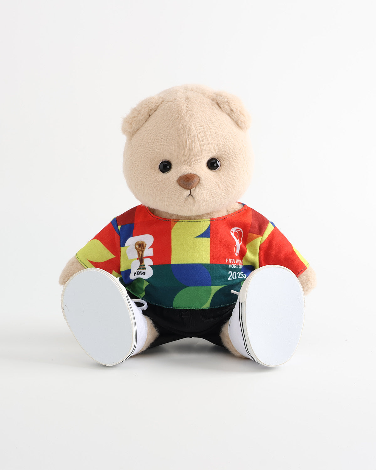 Teddy Bear & Colorful Block Print Soccer Jersey Set of 3 - 12 Inches
