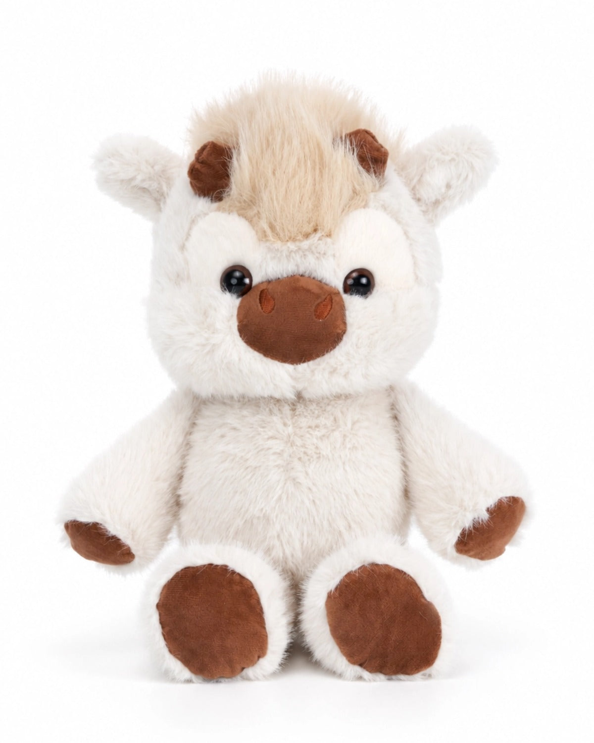 TeddyHuggy®Running Beige Plush Stuffed Highland Cow Toy