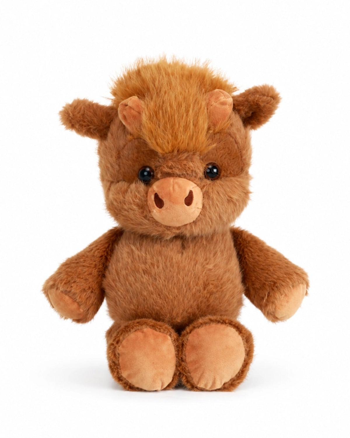 TeddyHuggy®Running Brown Plush Stuffed Highland Cow Toy