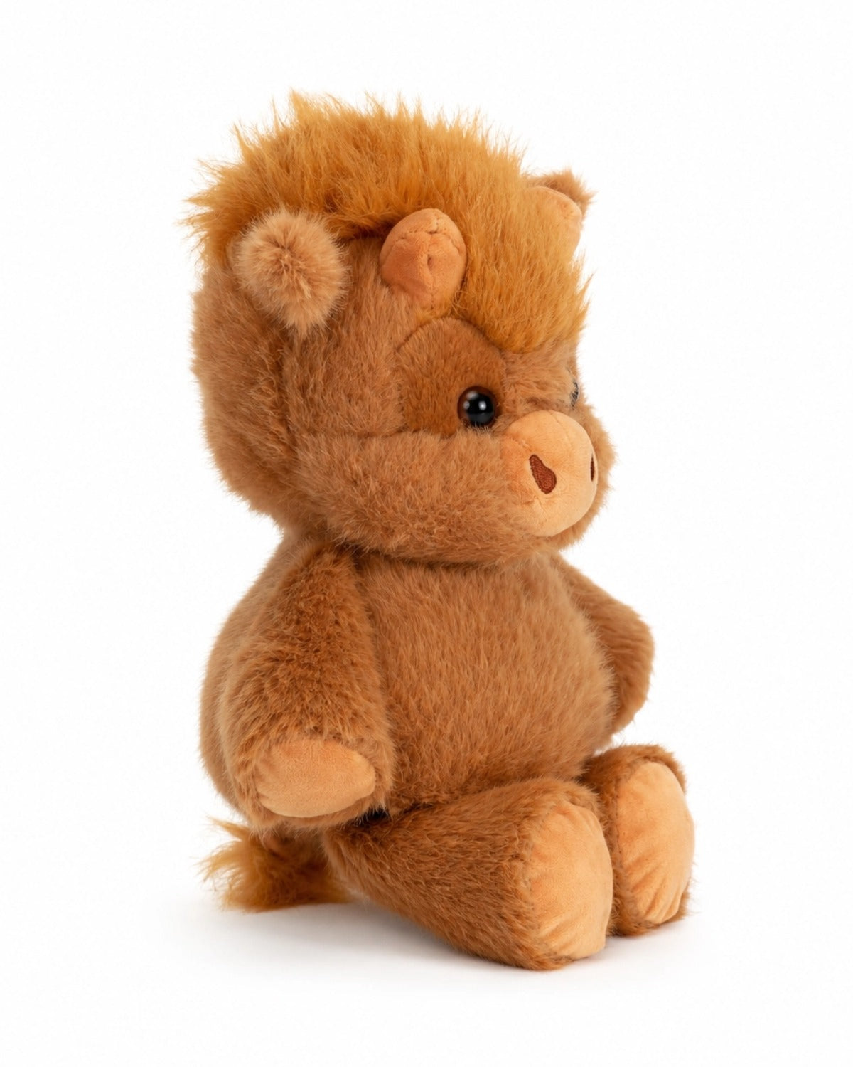 TeddyHuggy®Running Brown Plush Stuffed Highland Cow Toy