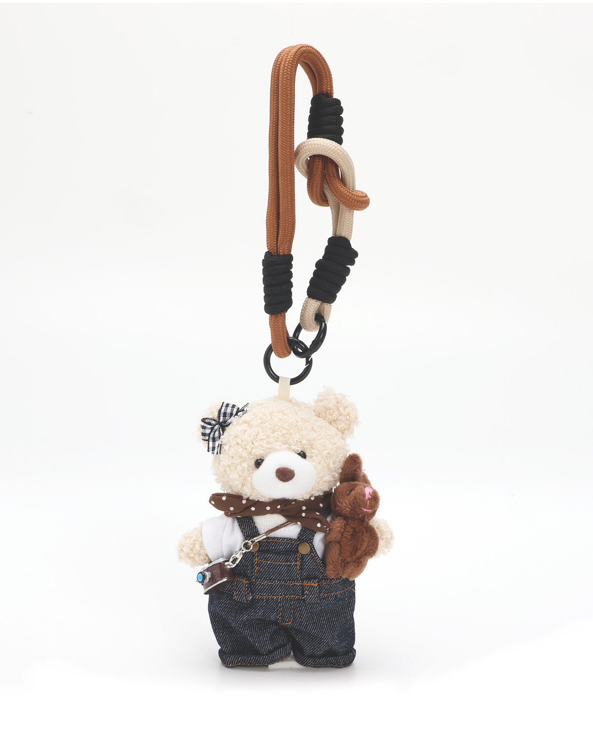 Denim Overalls Bear Keychain - 6 Inches