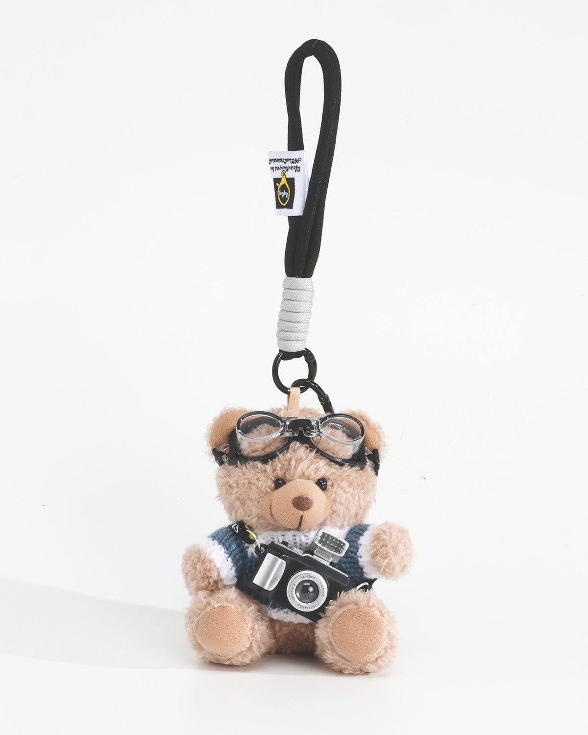 TeddyHuggy®Blue - White  Sweater Bear Keychain Charm