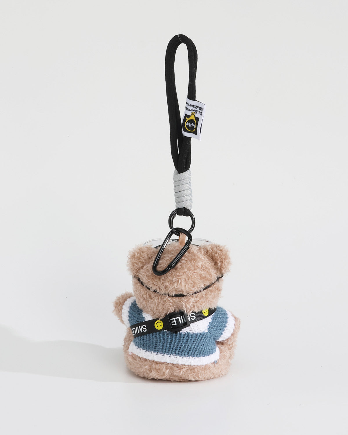 TeddyHuggy®Blue - White  Sweater Bear Keychain Charm