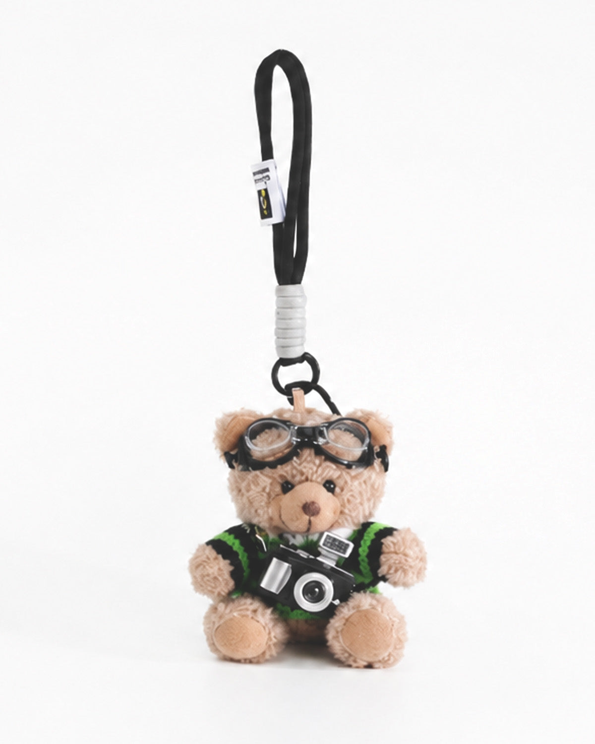 TeddyHuggy®Black - Green Sweater Bear Keychain Charm
