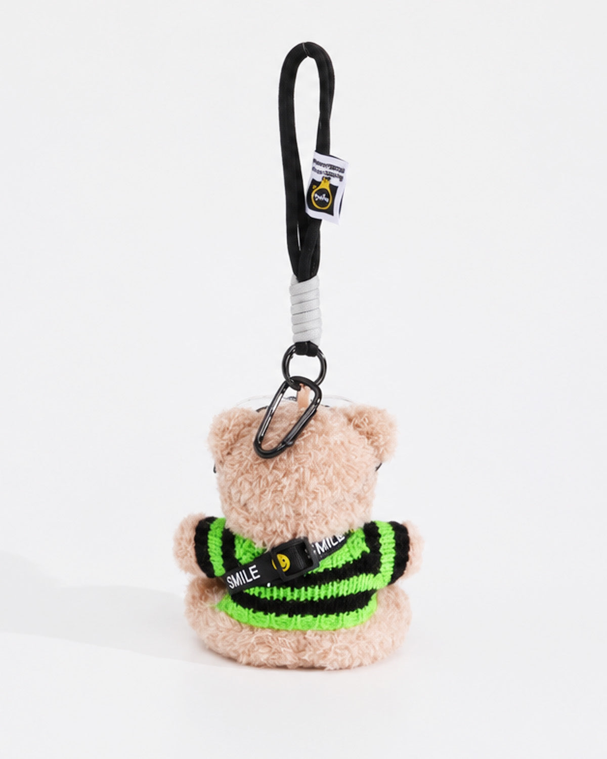 TeddyHuggy®Black - Green Sweater Bear Keychain Charm