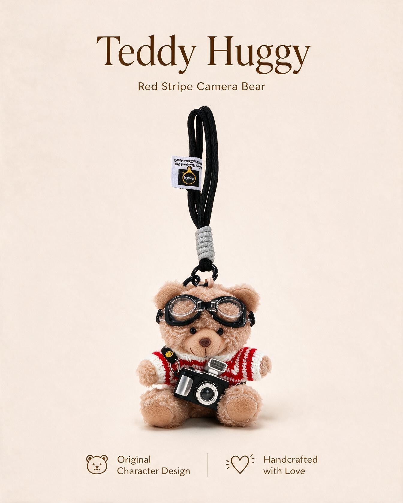 TeddyHuggy®Pilot Bear Striped Sweater Charms Collection
