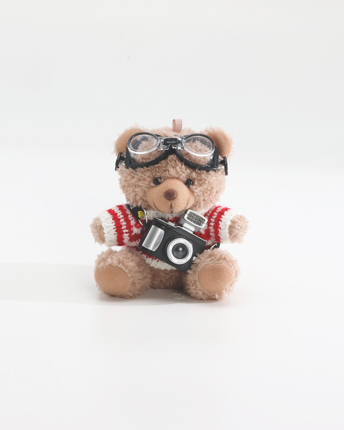 Striped Sweater Aviator Bear Keychain - 6 Inches