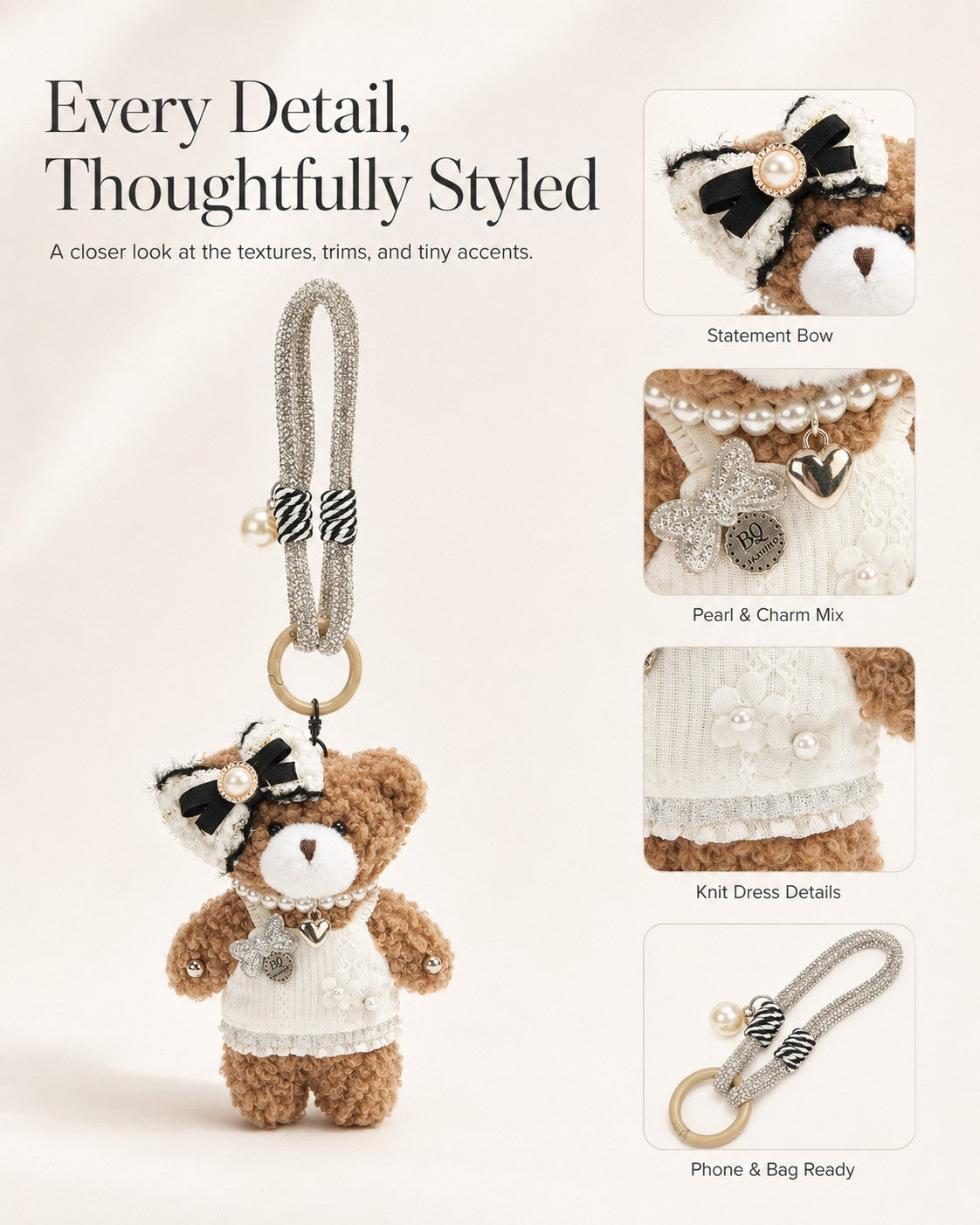 TeddyHuggy® Pearl Lace Charms Collection