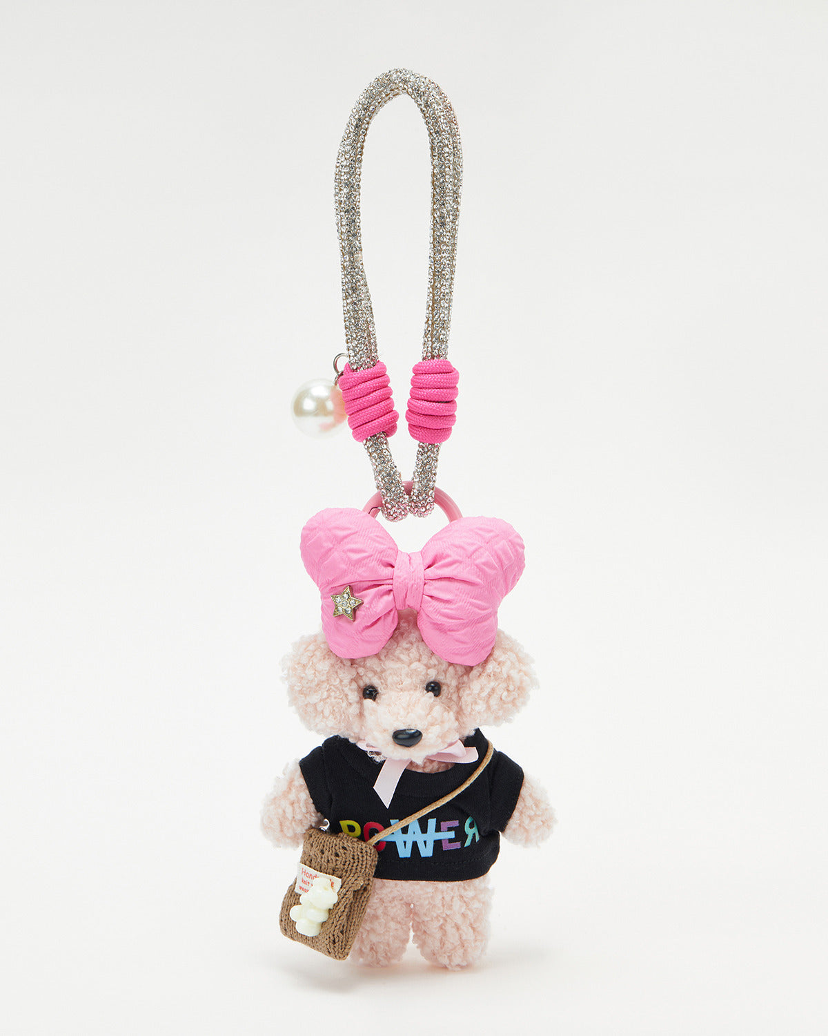 TeddyHuggy®Bowknot Dog Black Graphic Tank Top & Bow Keychain Charm