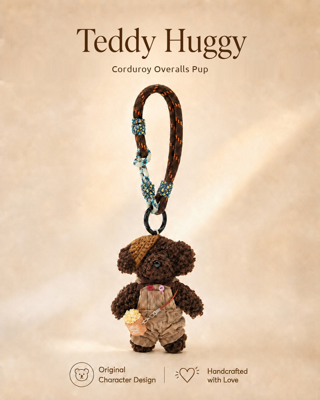 TeddyHuggy® Corduroy Overalls Pup Charm
