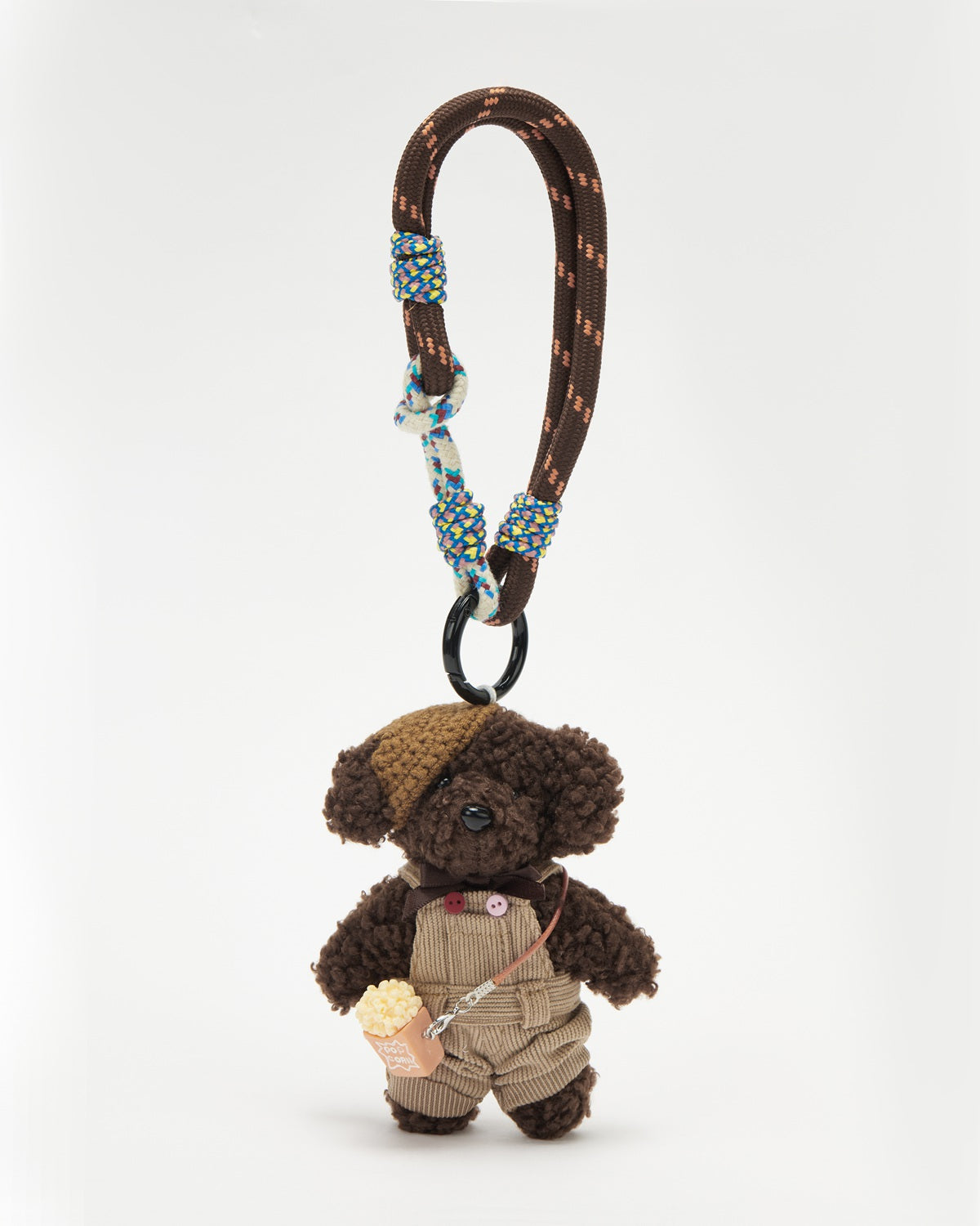 TeddyHuggy®Teddy Dog Khaki Corduroy Overalls Keychain Charm