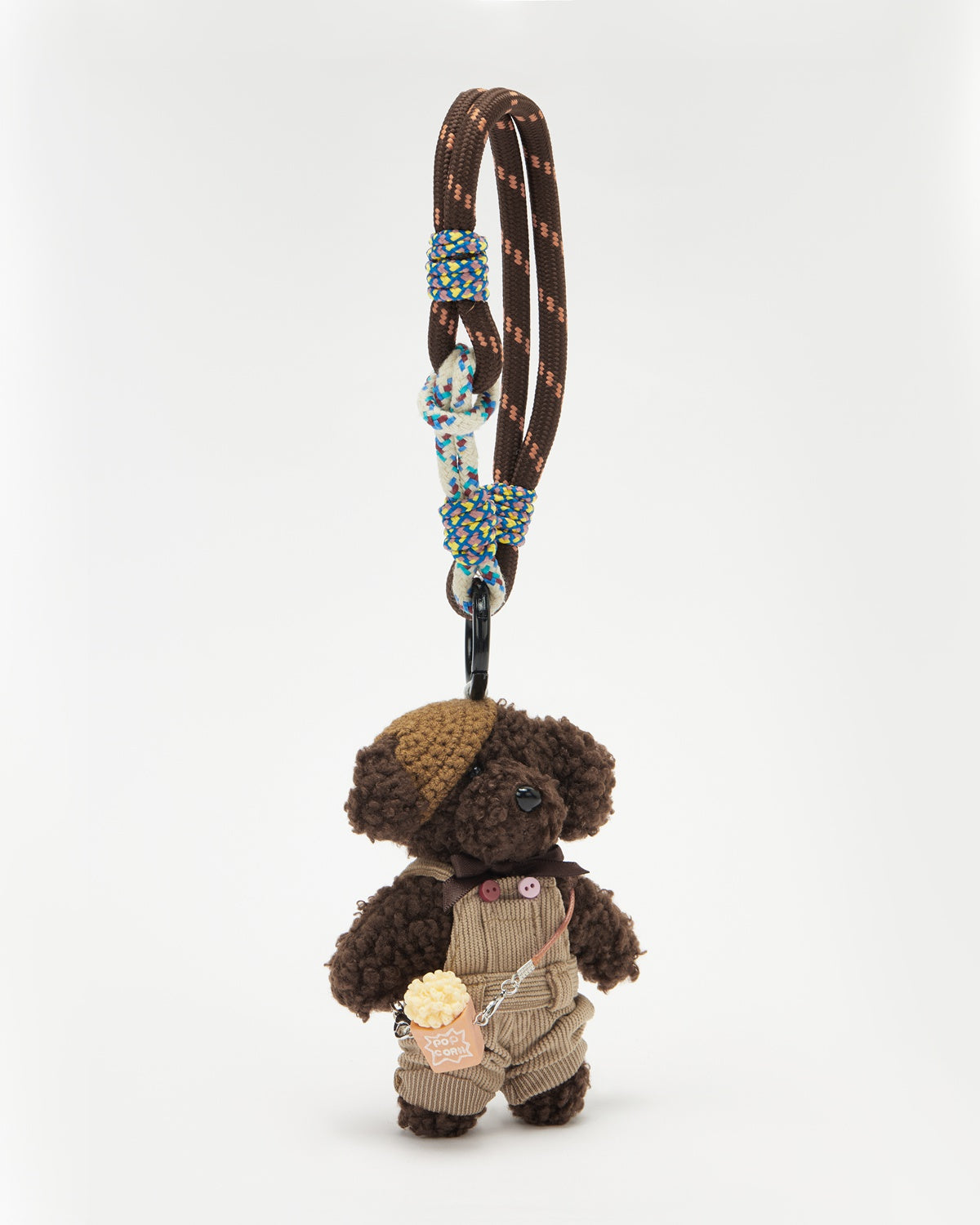 TeddyHuggy®Teddy Dog Khaki Corduroy Overalls Keychain Charm