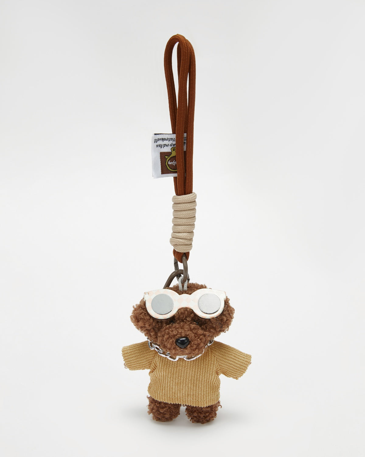 TeddyHuggy®Teddy Dog Khaki Knit Top Keychain Charm