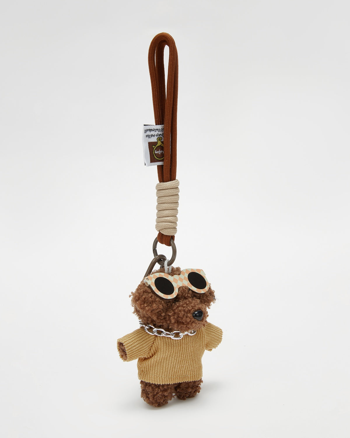 TeddyHuggy®Teddy Dog Khaki Knit Top Keychain Charm