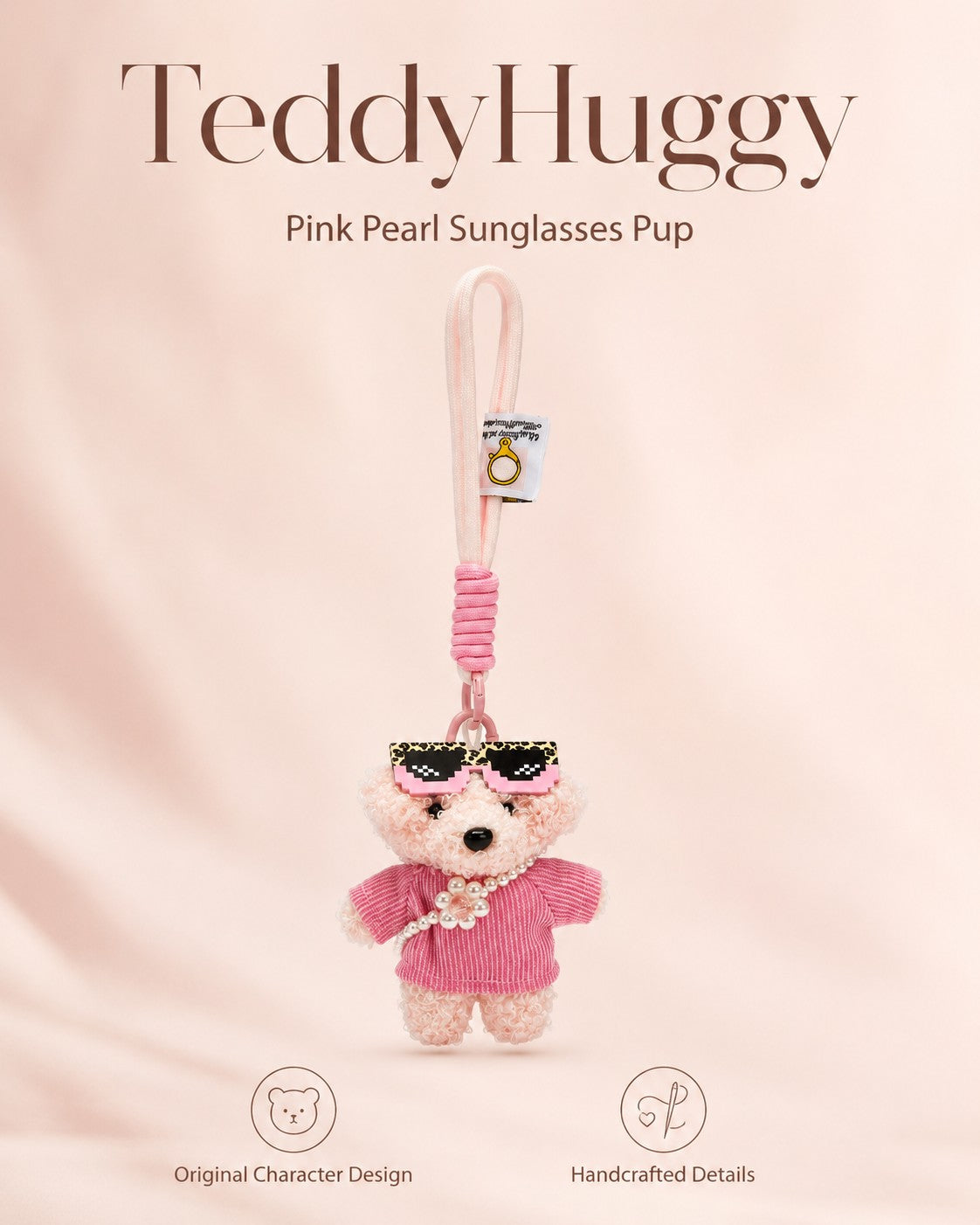 TeddyHuggy® Pink Pearl Sunglasses Pup Charm