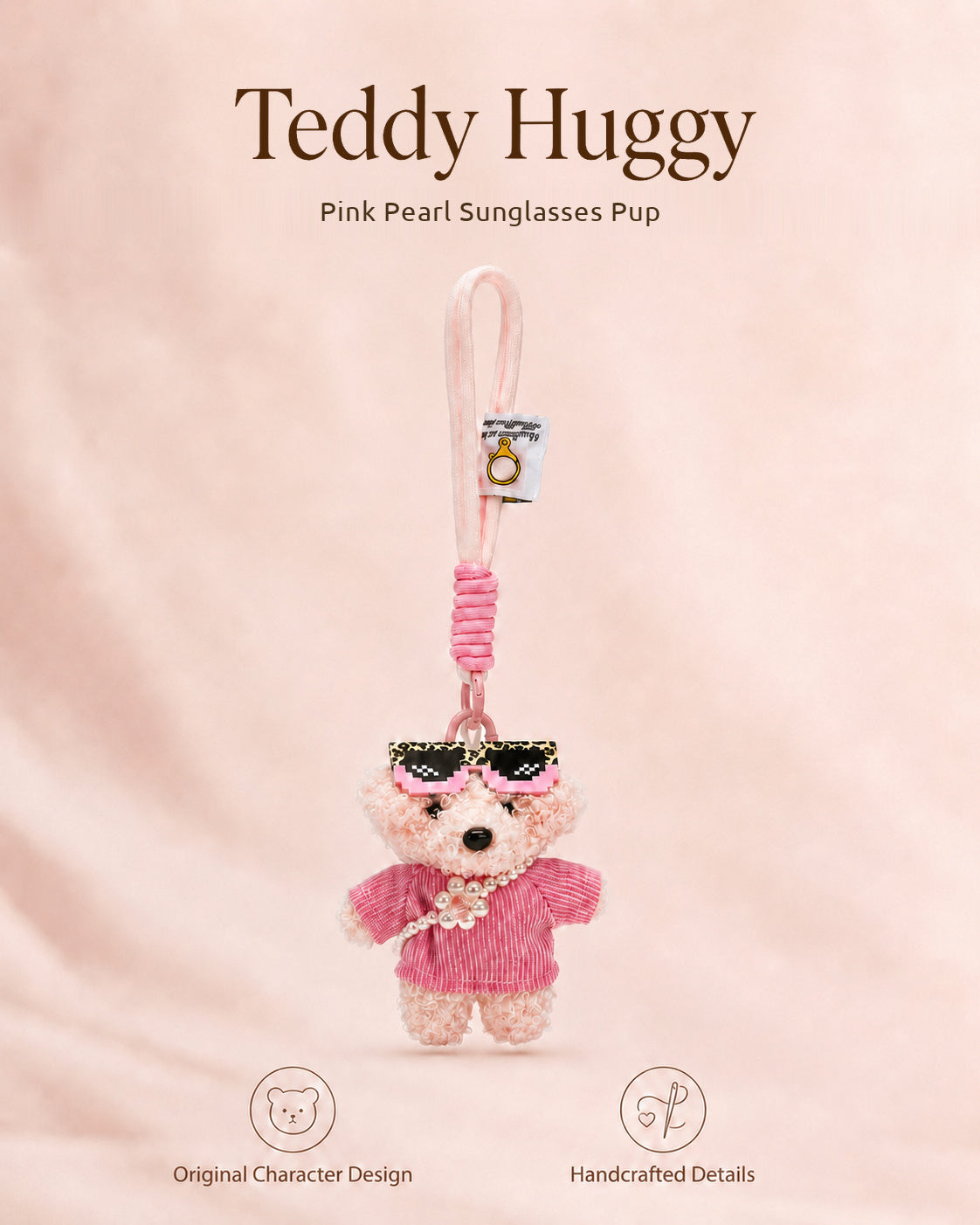TeddyHuggy® Pink Pearl Sunglasses Pup Charm