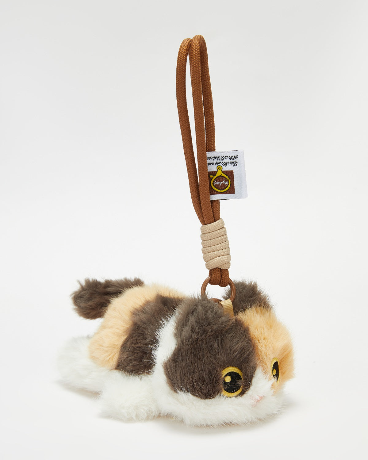 TeddyHuggy®Calico Cat Face Plush Keychain Charm