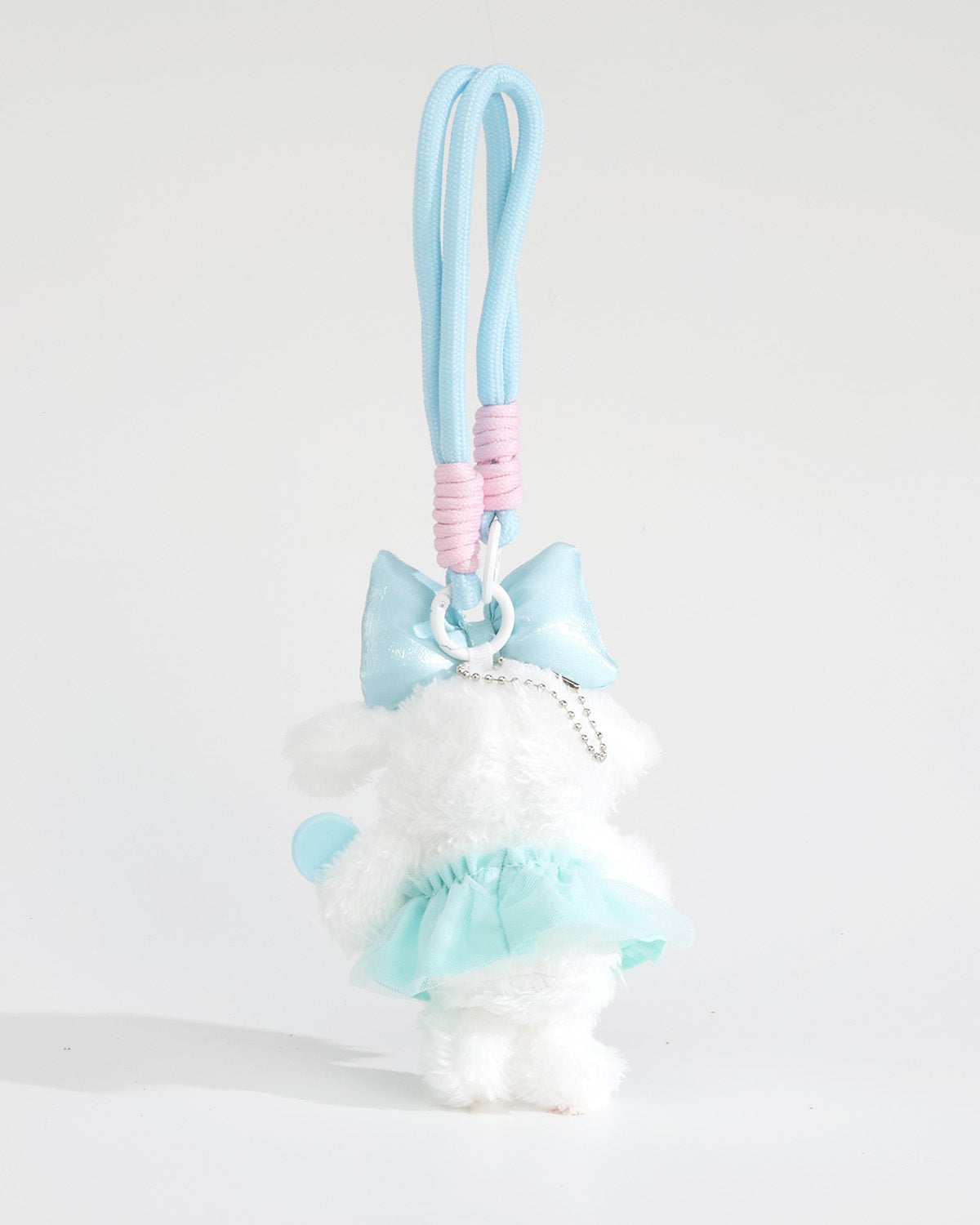 TeddyHuggy®Light Blue Large Bow & Lace Dress Dog Keychain Charm