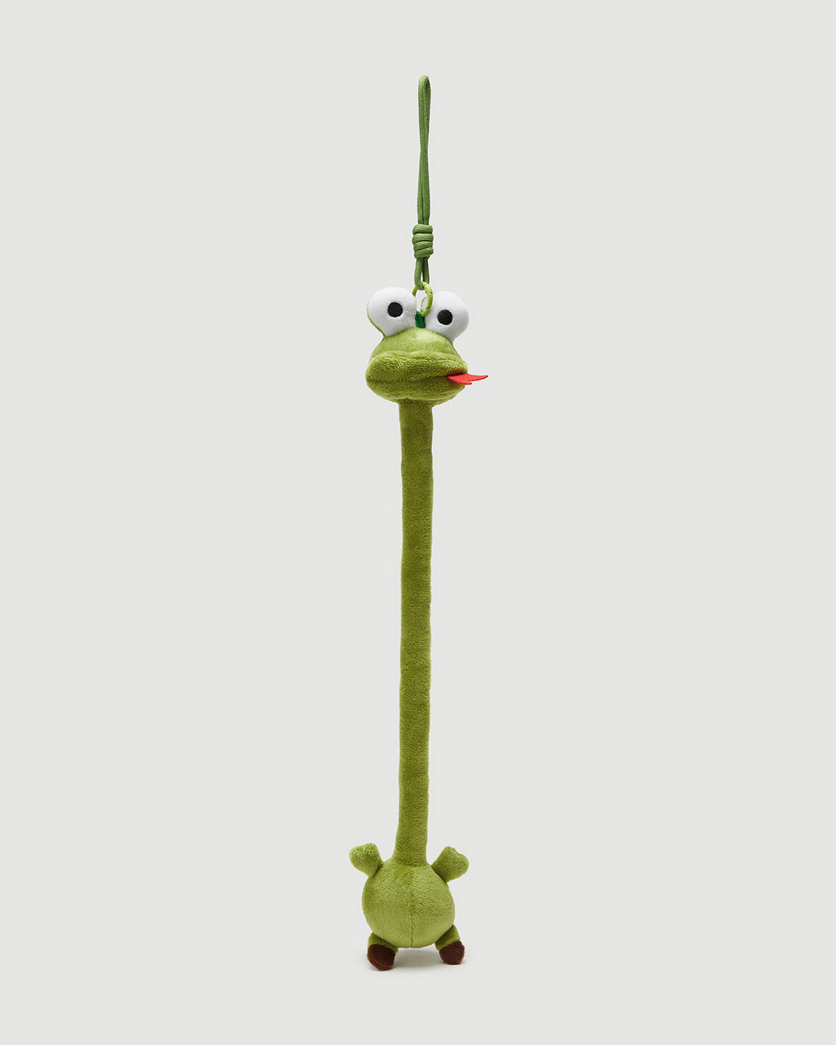 TeddyHuggy®Green Funny Long-Neck Tongue-Out Frog Plush Keychain Charm