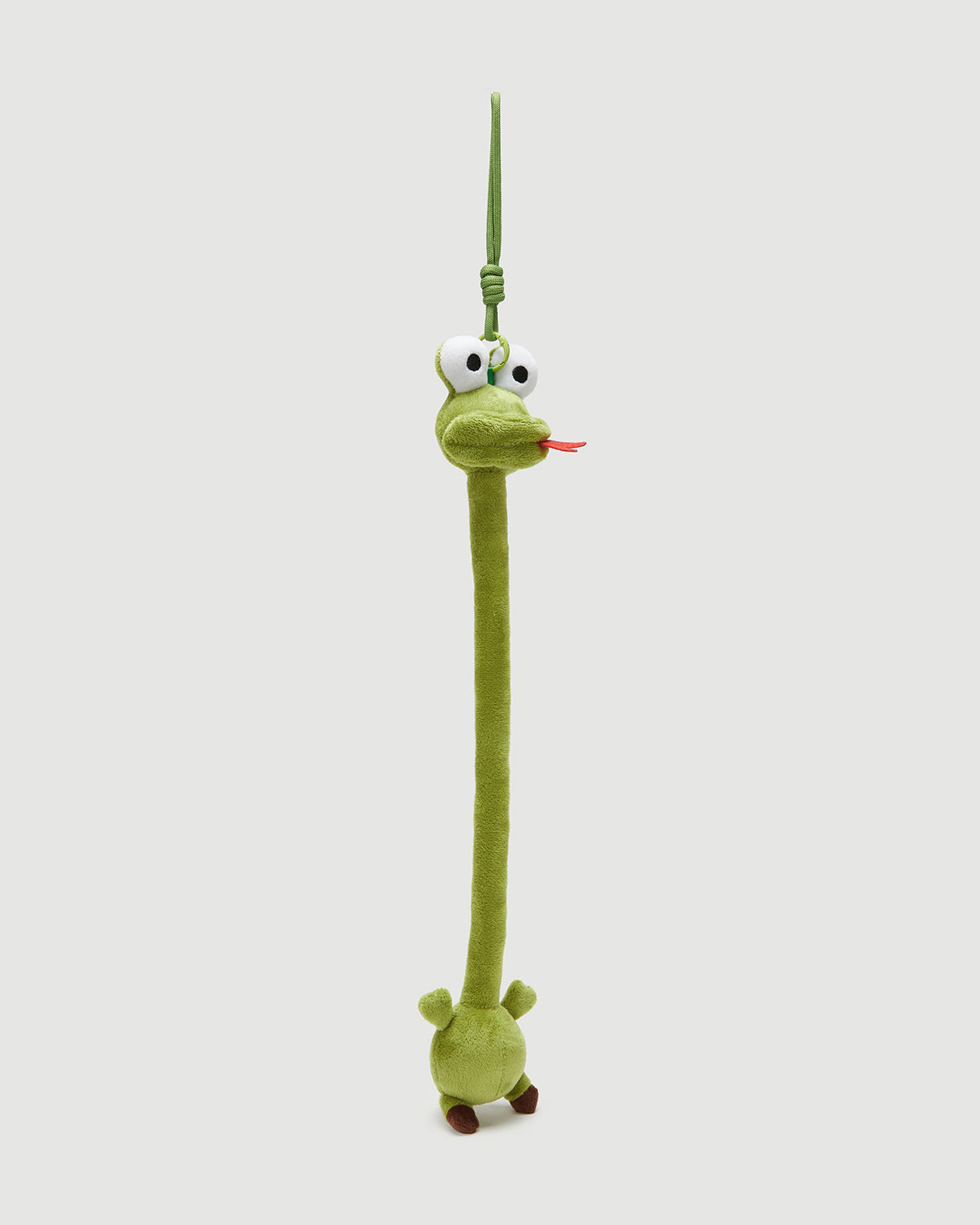 TeddyHuggy®Green Funny Long-Neck Tongue-Out Frog Plush Keychain Charm