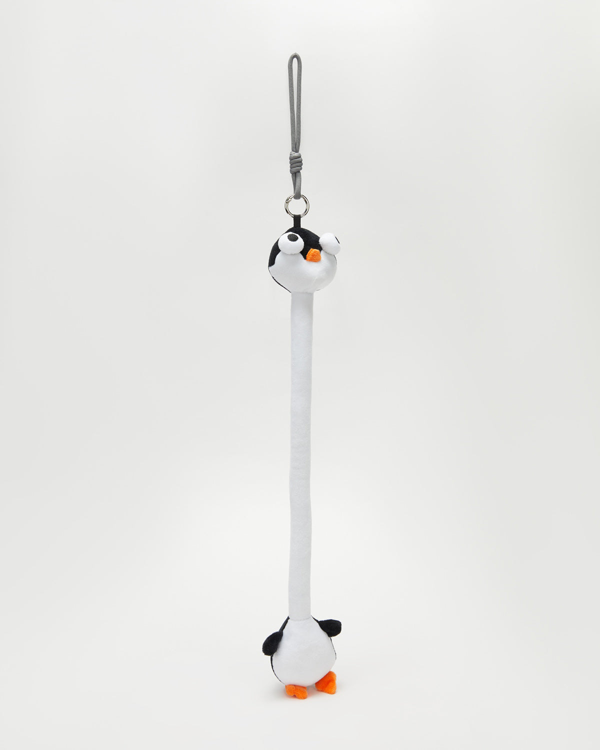 TeddyHuggy®White Funny Long-Neck Tongue-Out Penguin Plush Keychain Charm