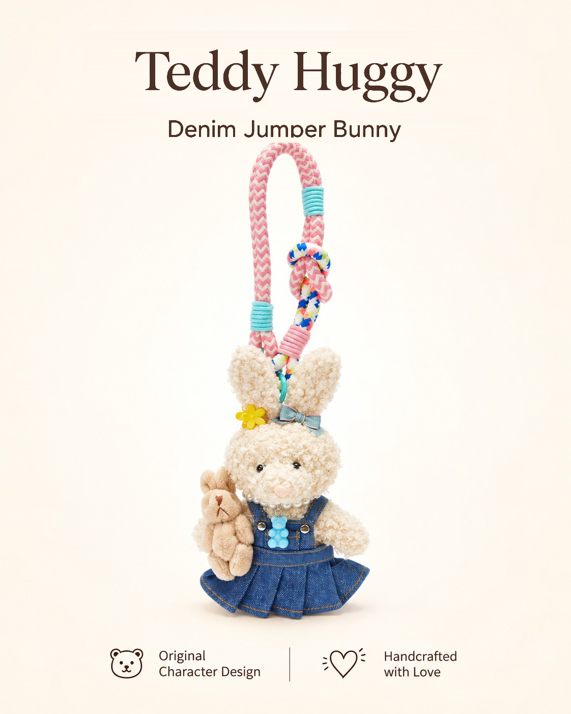TeddyHuggy® Denim Jumper Bunny Charm