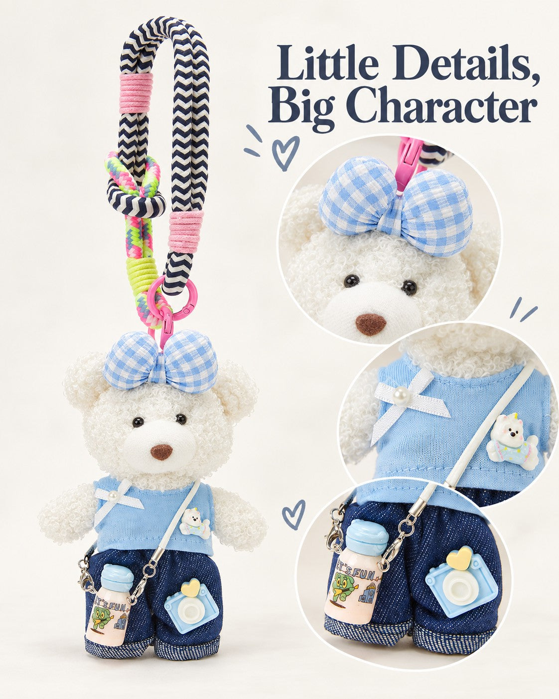 TeddyHuggy® Blue Denim Bear Charm