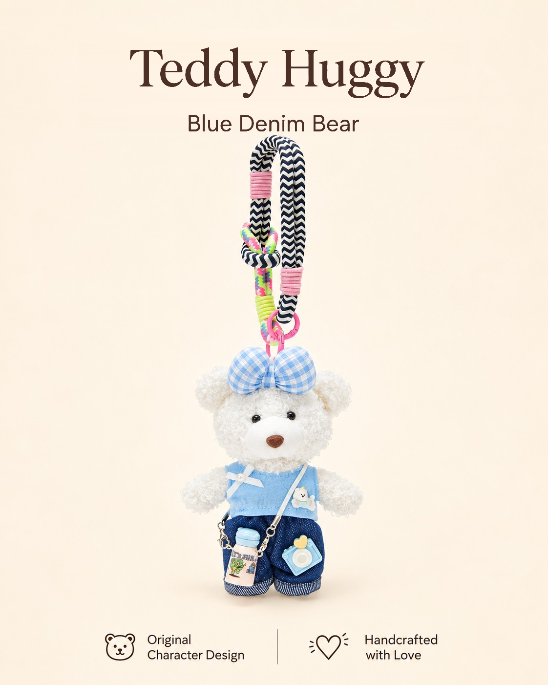 TeddyHuggy® Blue Denim Bear Charm