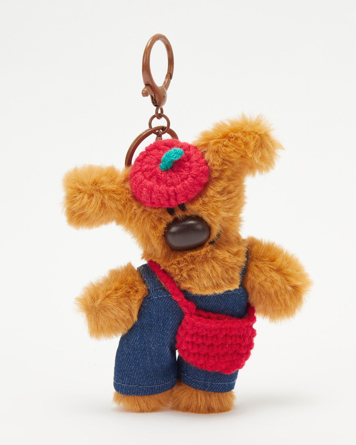 TeddyHuggy®Blue Denim Overalls Bear Keychain Charm