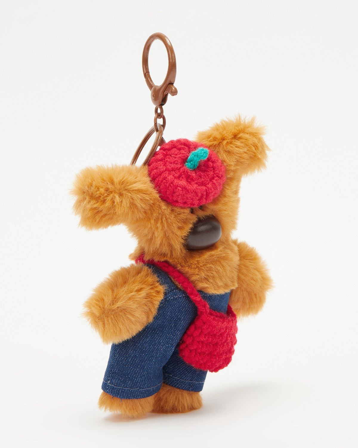TeddyHuggy®Blue Denim Overalls Bear Keychain Charm