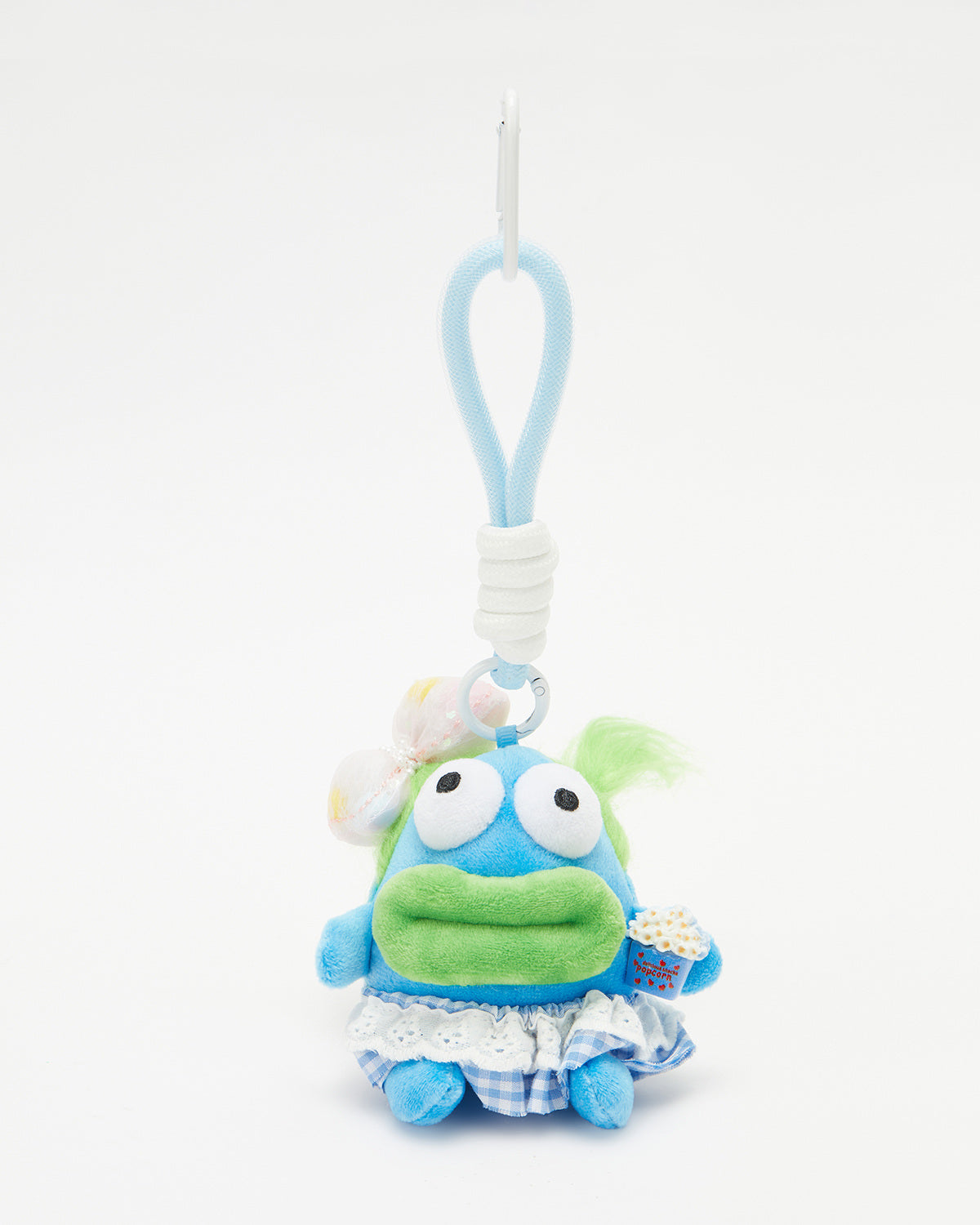 TeddyHuggy®Blue Braided Hair Sausage-Lip Plaid Skirt Keychain Charm