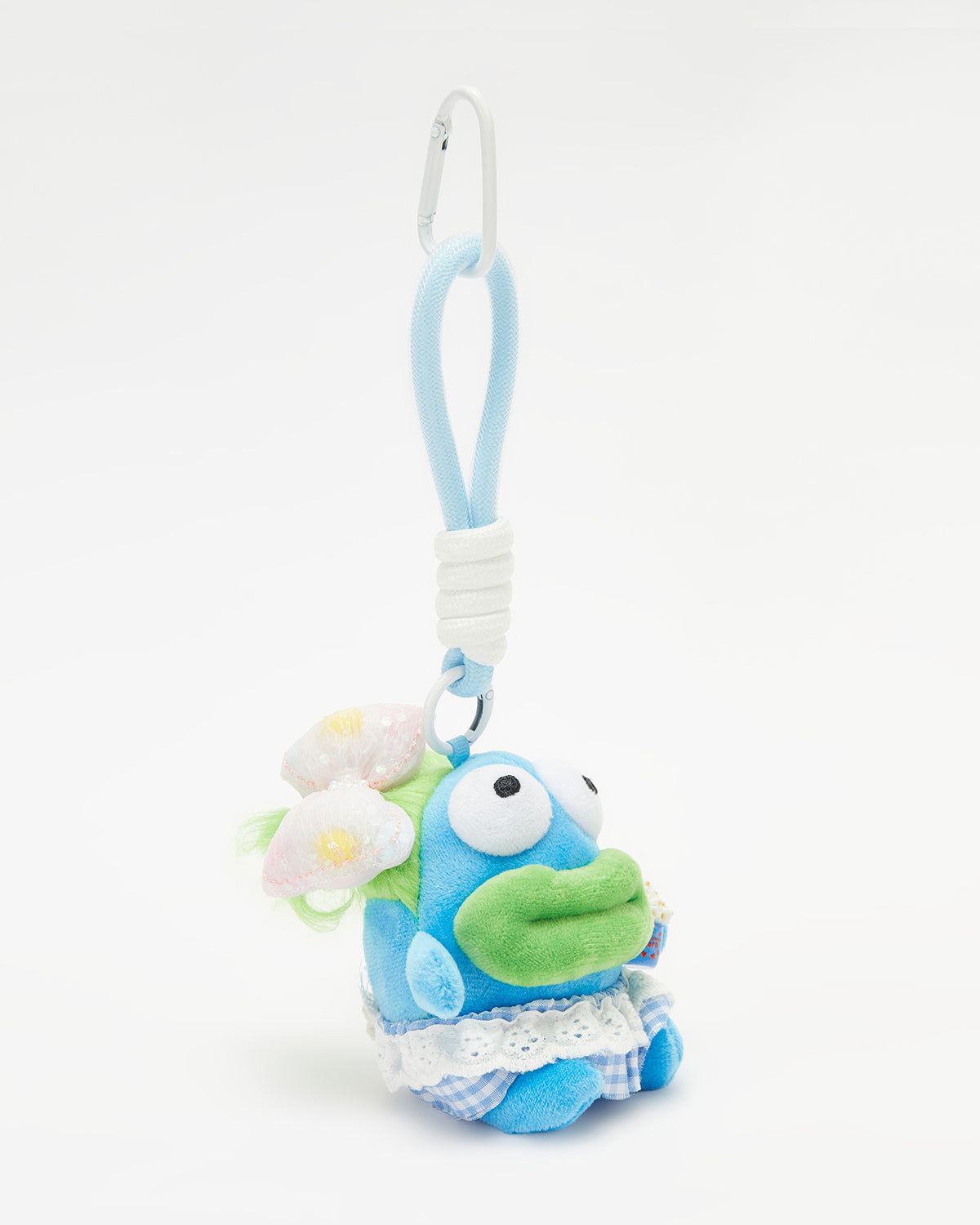 TeddyHuggy®Blue Braided Hair Sausage-Lip Plaid Skirt Keychain Charm