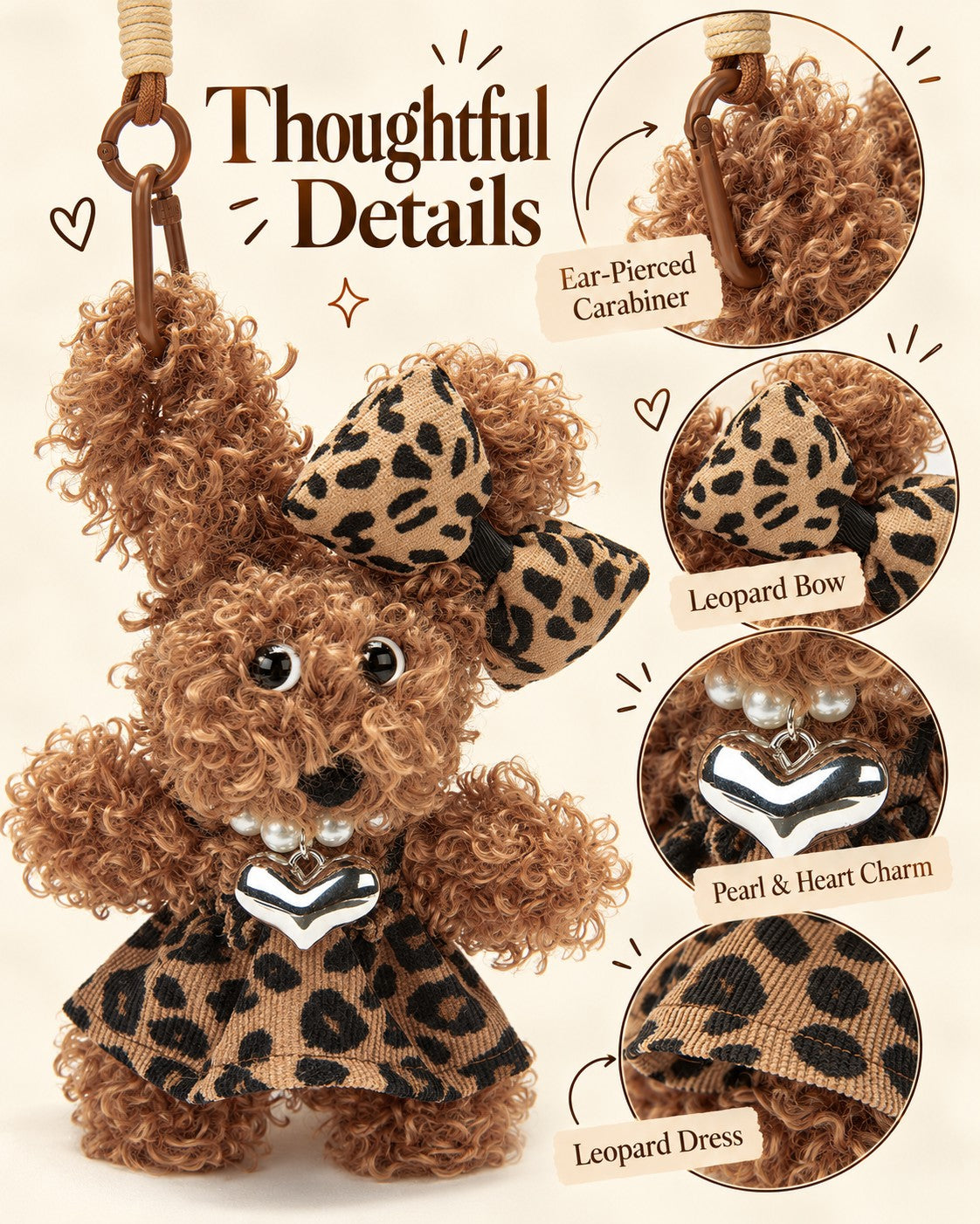 TeddyHuggy® Leopard Dress Pup Charm