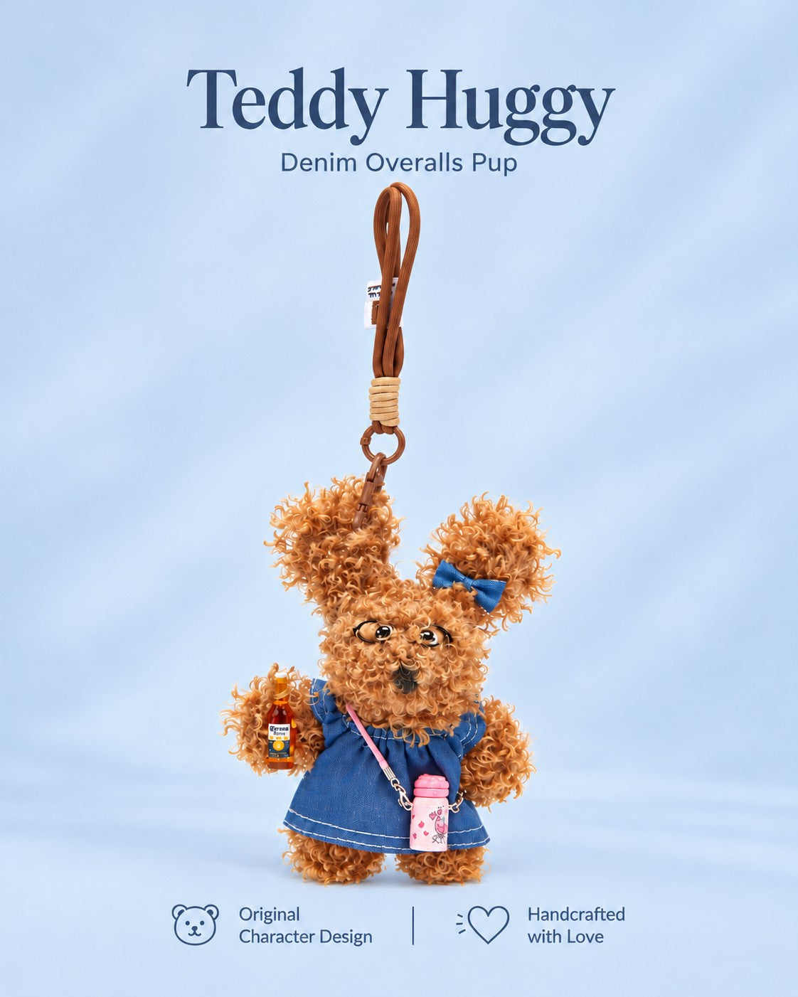 TeddyHuggy® Denim Overalls Pup Charm