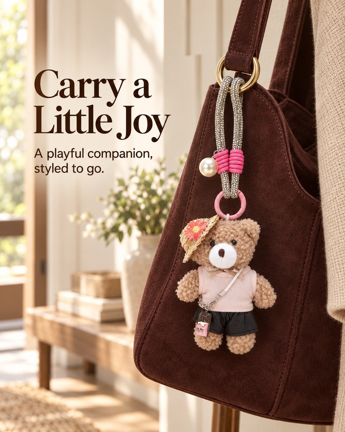 TeddyHuggy® Red Crossbody Bear Charm