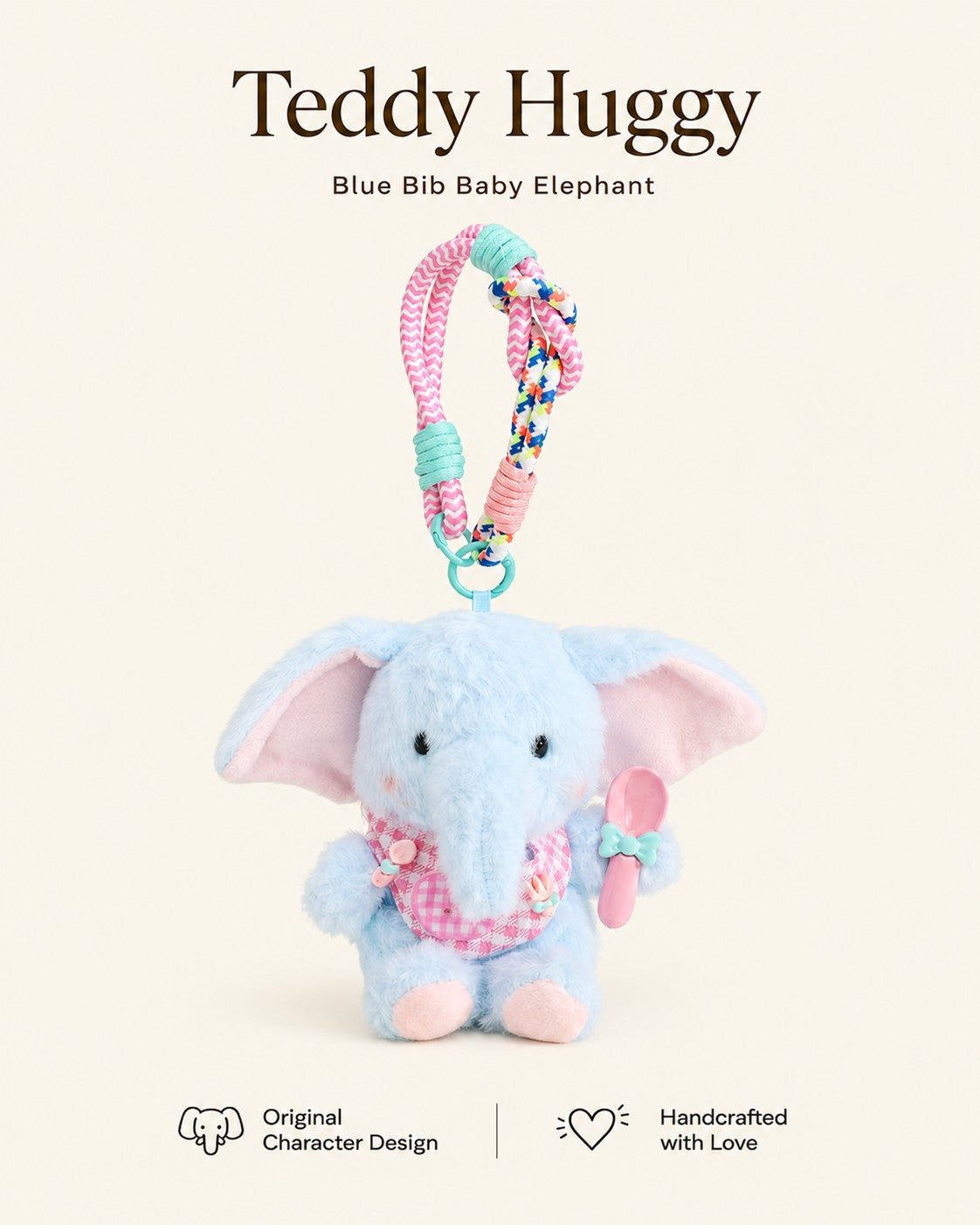 TeddyHuggy® Blue Bib Baby Elephant Charm