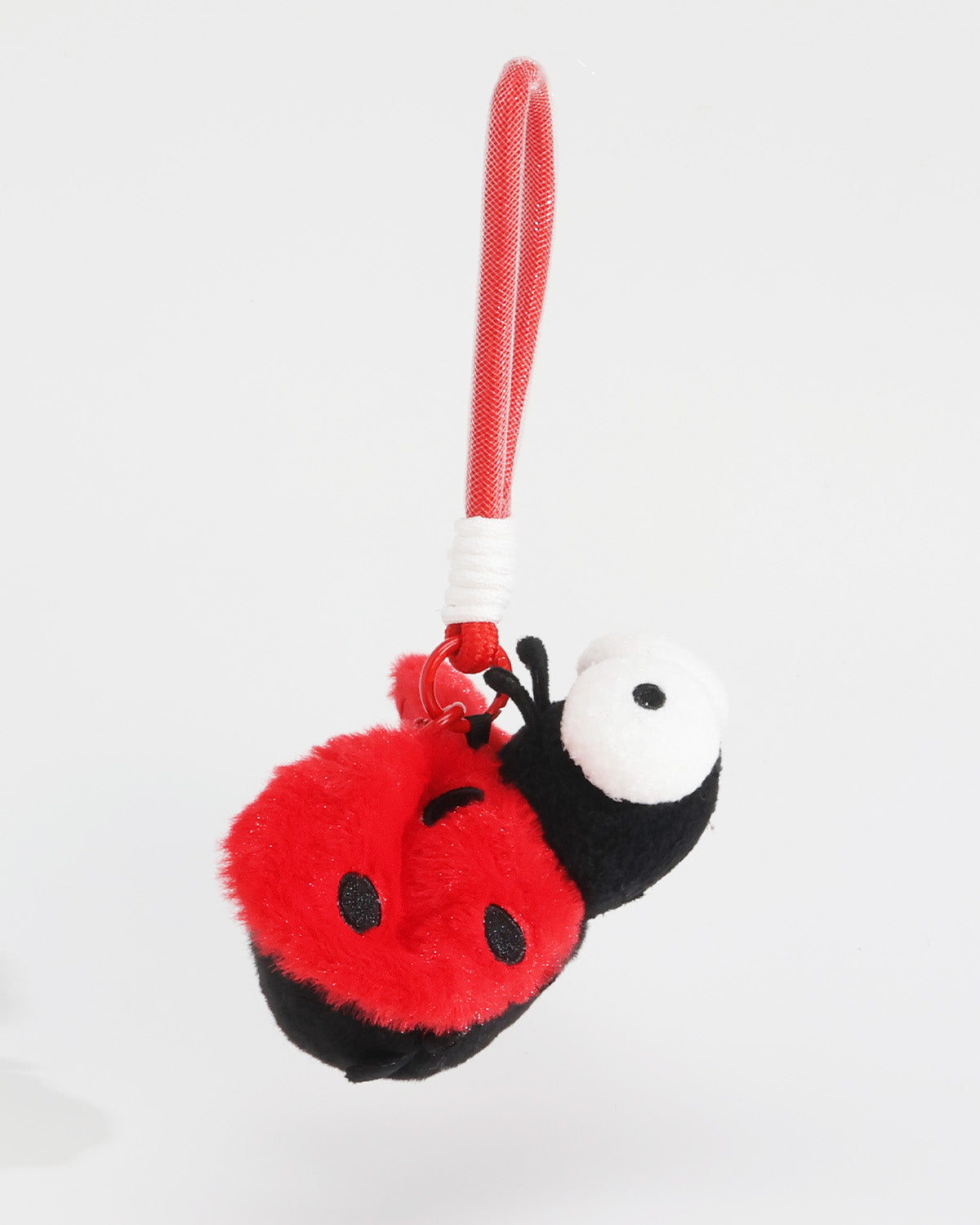 TeddyHuggy®Red  Big-Eyed Ladybug Plush Keychain Charm
