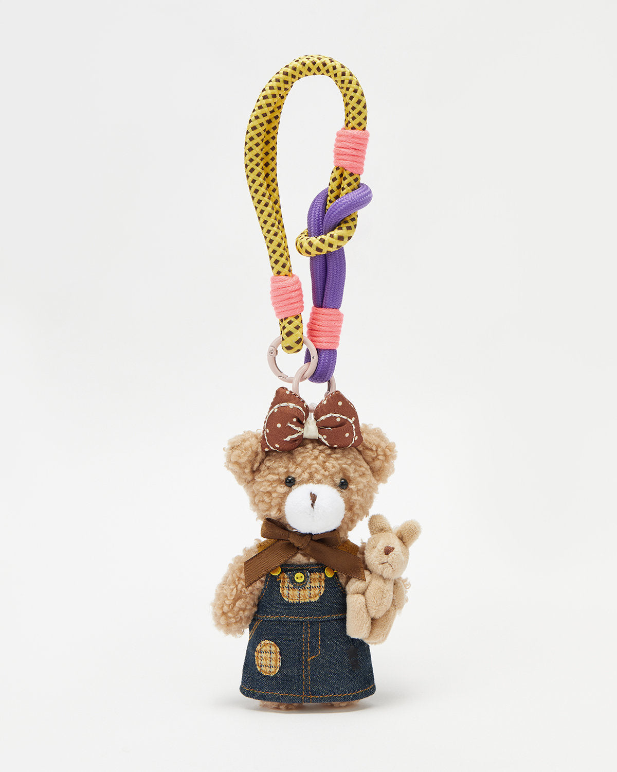 TeddyHuggy®Khaki Bear Denim Skirt Keychain Charm