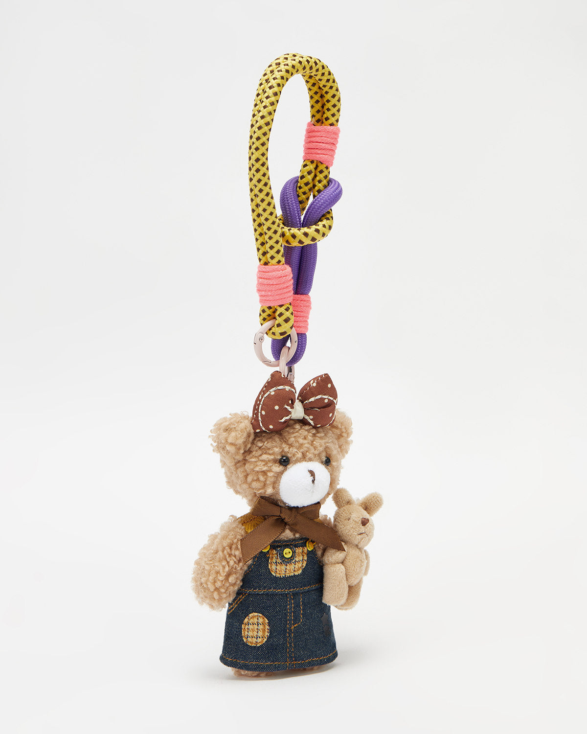 TeddyHuggy®Khaki Bear Denim Skirt Keychain Charm