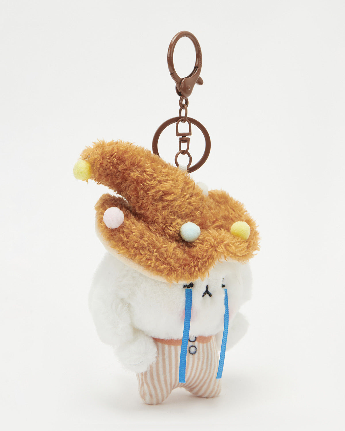 TeddyHuggy®Brown Mushroom Cap Jumpsuit Crying Dog Keychain Charm