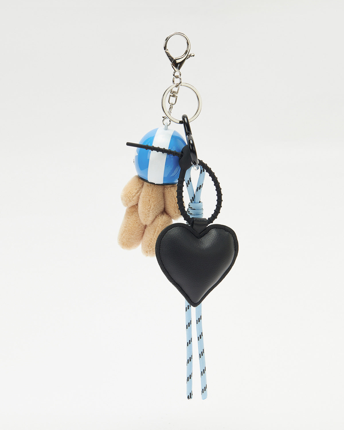 TeddyHuggy®Blue Baseball Helmet Teddy Bear Keychain Charm