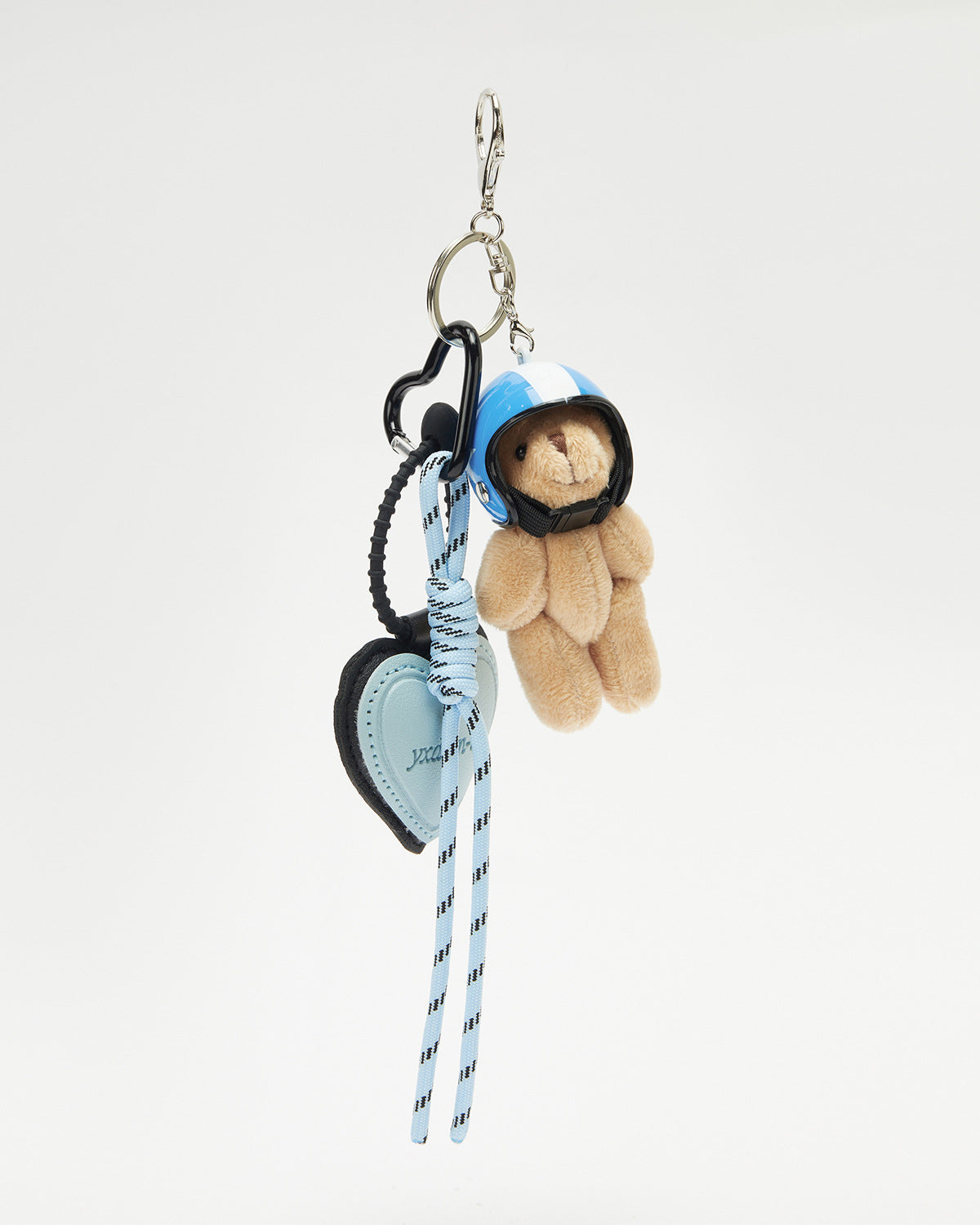 TeddyHuggy®Blue Baseball Helmet Teddy Bear Keychain Charm