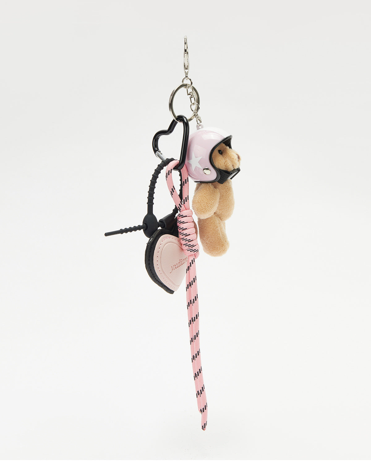 TeddyHuggy®Pink Baseball Helmet Teddy Bear Keychain Charm